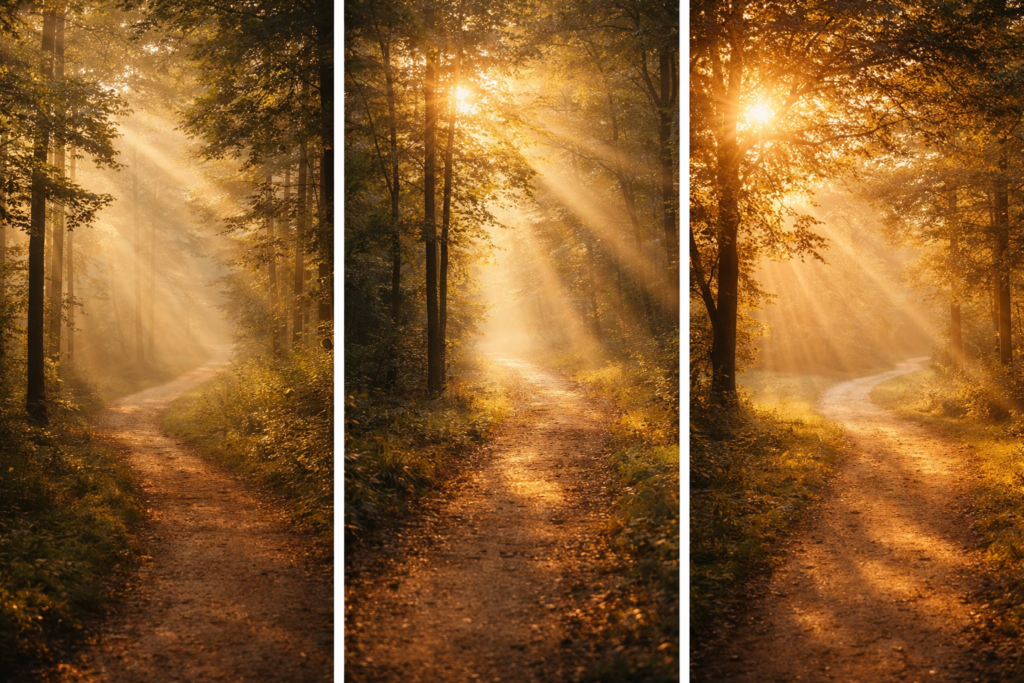 golden morning in the forest